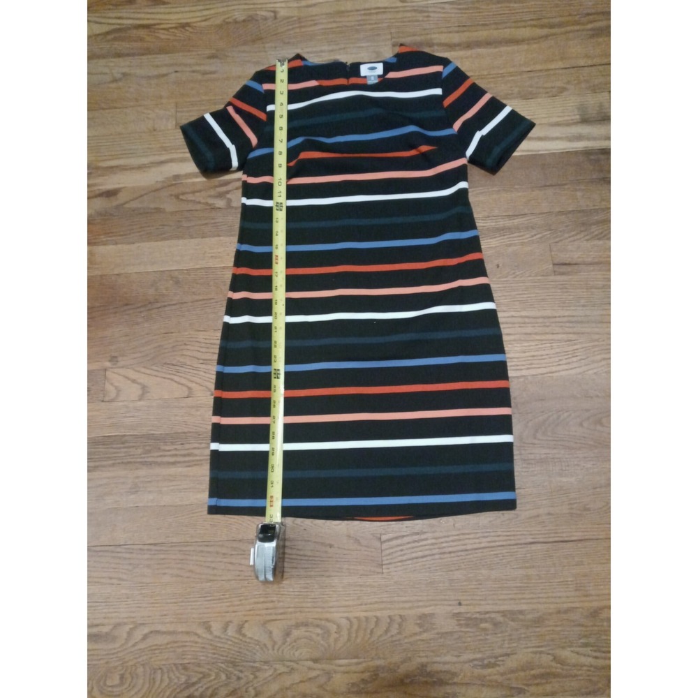 Old Navy Women's Dress Size Small Short Sleeve Striped Colorful Zip Closure